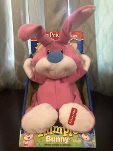 Vtg Fisher Price RUMPLE BUNNY Pink 1999 Rabbit Bunny Plush Easter Toy NOS - Picture 1 of 10