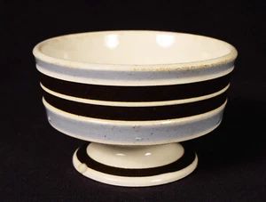 RARE 1800s MASTER SALT BLUE & BLACK BAND MOCHA WARE MOCHAWARE PEARLWARE - Picture 1 of 5
