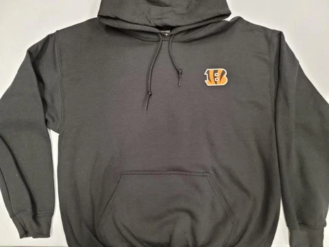 20120 Mens Majestic CINCINNATI BENGALS Pullover Hooded Hoodie SWEATSHIRT BLACK Cover