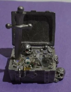 Pewter skull crystal treasure chest Spoontiques - Picture 1 of 7