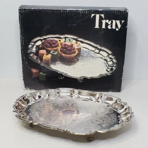 Vintage 1978 Leonard Silverplated Chippendale Footed Tray No. 520 11.25 x 14.5" - Picture 1 of 12