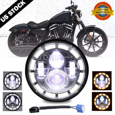 7'' inch LED Headlight For Ducati Monster 1000 900 800 750 695 600 620 S4 S4R US - Image 1 of 4