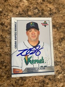 Richard Salazar Signed 2021 Cedar Rapids Kernels Team Set Auto Minnesota Twins