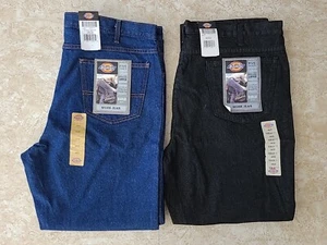 2 pr Dickies Regular Fit 5 Pocket Work Jeans Straight Leg Boot Mens sz 44x30 NWT - Picture 1 of 8