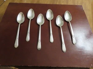 IS ADORATION Set 6 Teelöffel Vintage 1847 Rogers Silber Teller Besteck Lot G - Bild 1 von 6