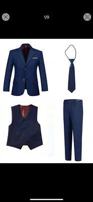 Trajes de Niño Azul Real Calce Ajustado Boda Graduación Formal Niño Pequeño Fiesta Adolescente Niños s Foto 1 de 4