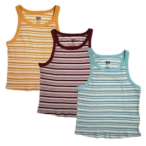 Lot of 3 SO Tank Tops Scoop Neck Striped Ringer Junior Size XXL NWT - Picture 1 of 5