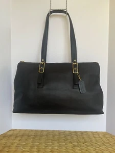 Vtg. Coach Lg. Legacy Zip Satchel Tote Bag - Black Leather/Brass Hardware - NWOT - Picture 1 of 11