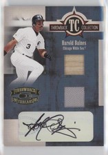 2005 Donruss Throwback Threads Materials Signatures Prime /25 Harold Baines Auto