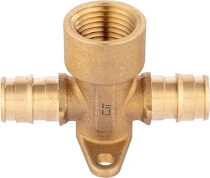 EFIELD 3/4"x3/4"x1/2" Pex A Female Drop Ear Tee 1-50 Packs Brass Fitting No Lead - Picture 1 of 9