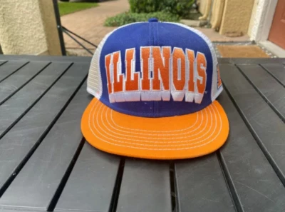 Gorra de béisbol vintage Illinois Fighting Illini auténtica retro de la era de los 90 Foto 1 de 2