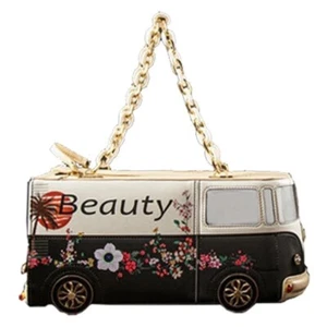 Luxury Design Handbag Bus Shape Wallet Pu Leather Ladies Party Wedding Bag - Picture 1 of 20