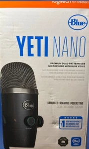 Logitech Yeti nano Condenser Cardioid Microphone - Blackout Open Box Never Used - Picture 1 of 5