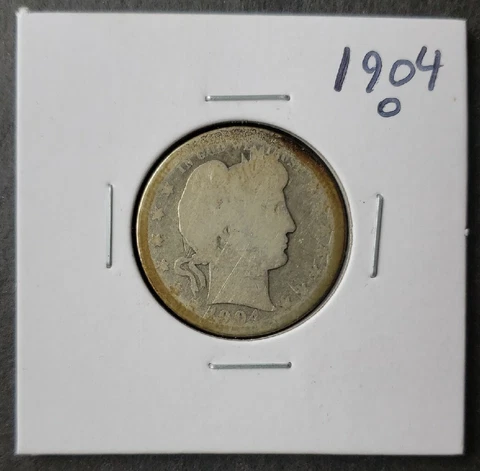 1904 O 25c Barber Silver Quarter Dollar Cover