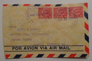 STAMPMART : PANAMA 1939 GRACE LINE AIR MAIL COVER USED TO CARACAS VENEZUELA - Picture 1 of 3