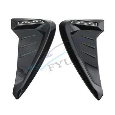 1 par de pegatinas de moldura de ventilación de admisión de rejilla de flujo de aire ala negra 3D izquierda+derecha Foto 1 de 4