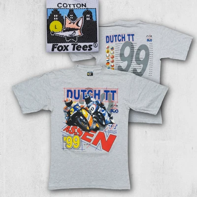 Camiseta De Colección Años 90 Holandesa TT Assen 1999 L (M) Gris Puntada Única Fox Camisetas MotoGP - Imagen 1 de 4