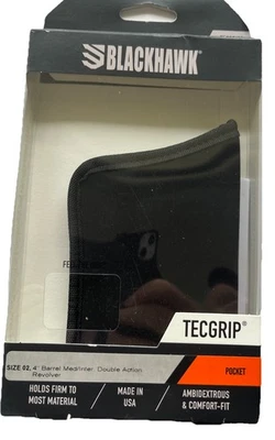 Blackhawk TecGrip Ambi Pocket Holster Black Size 2 for 4” Barrel Med/Inter NEW - Image 1 of 4