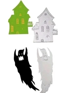 Halloween Haunted House & Ghost Cutting Dies Scrapbook Junk Journal Card Die Cut - Picture 1 of 5