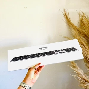 NEW APPLE Black Silver Bluetooth Magic Keyboard Touch ID Computer USB Cable Cord - Picture 1 of 7