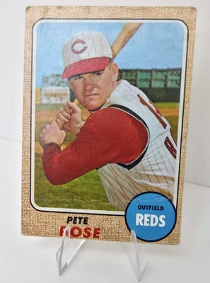 Tarjeta de béisbol 1968 Topps Pete Rose #230 Cincinnati Reds vintage - pliegue inferior Foto 1 de 4