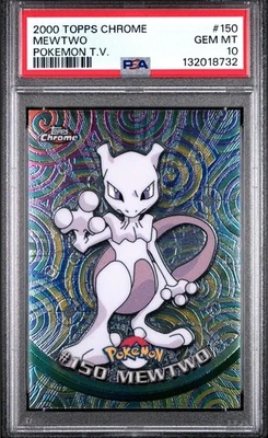 Tarjeta de TV 2000 Topps Pokémon cromada Mewtwo Pokémon #150 PSA GEMA-MT 10 NUEVO GRADO  Foto 1 de 2