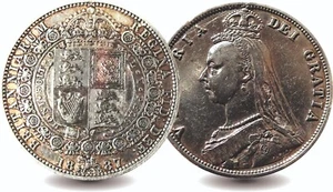 Great Britain 1887 Queen Victoria Silver Half Crown - Picture 1 of 4