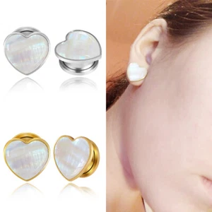 2PCS Heart Conch Ear Tunnels Plugs Body Jewelry Piercing Stretchin Expander - Picture 1 of 21