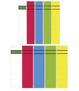 10x Ordner Etiketten Rückenschilder breit-schmal, kurz selbstklebend Farbauswahl