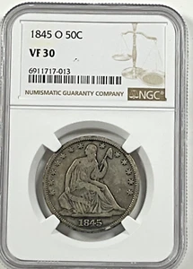 1845-O Seated Liberty Half Dollar : NGC VF30 - Picture 1 of 4