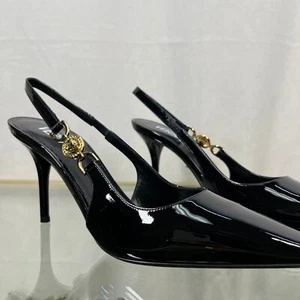 VERSACE 95' SlingBack Pumps 85mm Black SZ36 - Picture 1 of 11