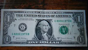 2017A Series $1 Dollar Birthday Note Aug. 06, 1973 G80061973B - Picture 1 of 2