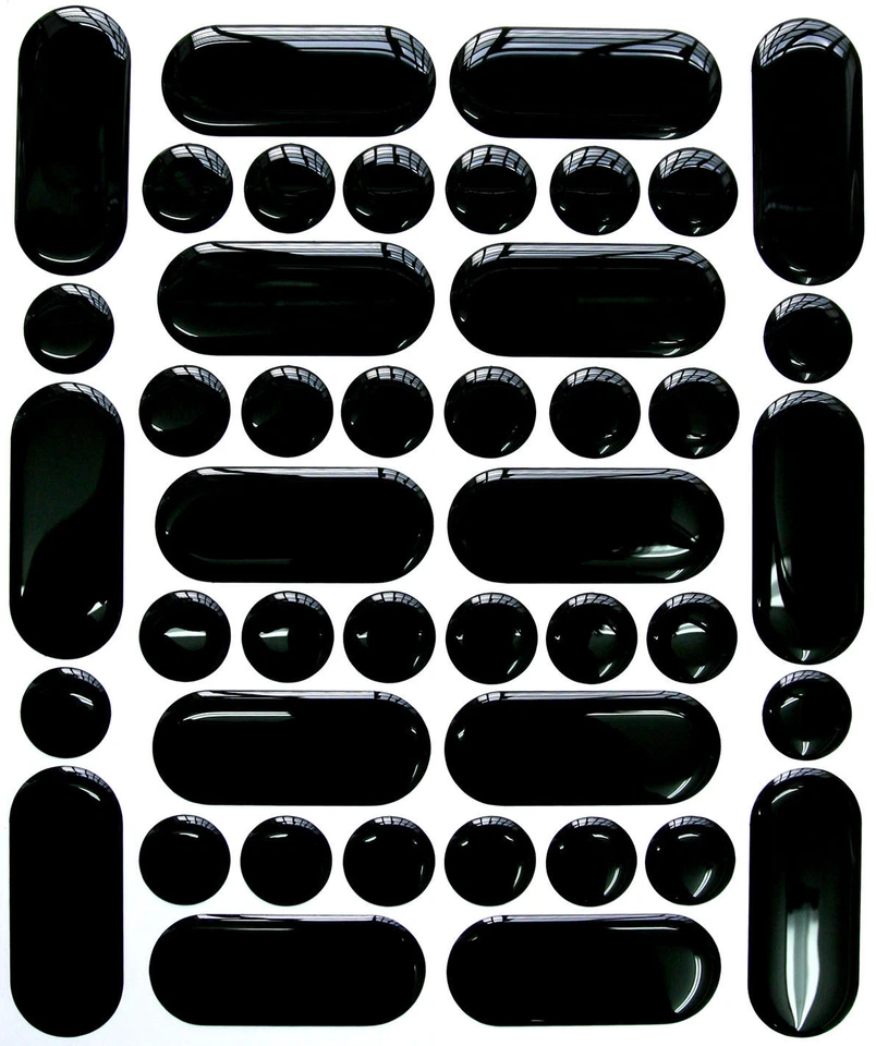 Черный 3D гель куполообразный 28 пятен и 16 полос бак подушечка протектор защиты щит  - Изображение 1 из 1