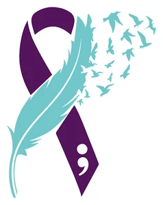 Suicide Prevention Ribbon, Feather Prevention Awareness - Picture 1 of 1