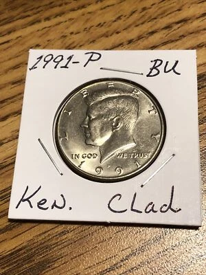 1991-P 50C Kennedy Half Dollar BU Removed From Mint Set Toning SENT INSURED MAIL - Image 1 of 3
