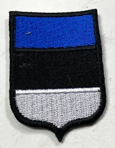 WWII GERMAN WAFFEN Estonia - Blue/black/white Volunteers TUNIKA SLEEVE SHIELD  - Bild 1 von 1