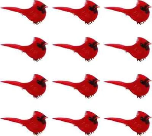 20 Pcs Artificial Christmas Cardinal Birds Simulation Red Birds Feather Mini Bir - Picture 1 of 6
