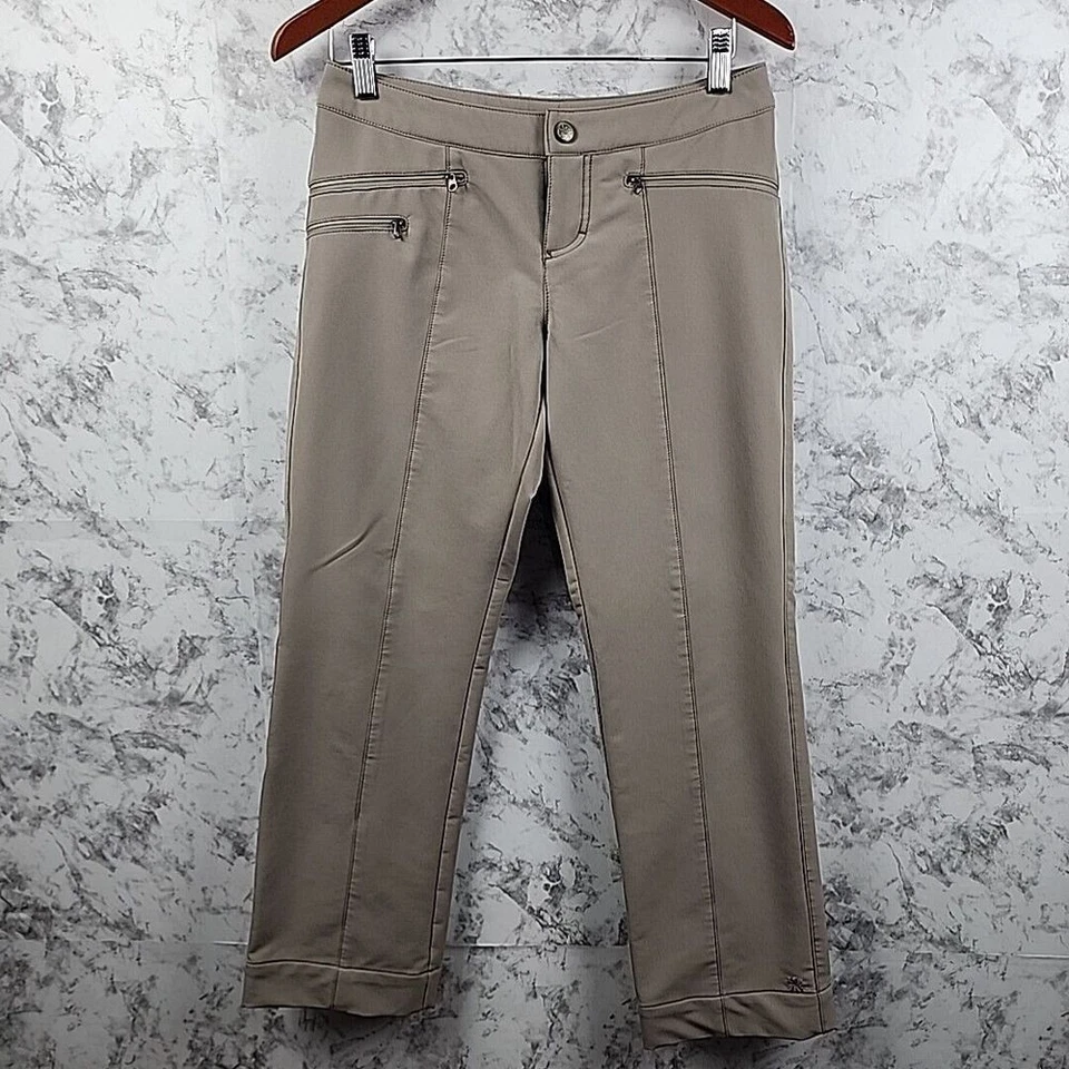 Athleta Tan Pants/ Slacks Adjustable Waist Size 4P Pockets Thicker Athletic - Image 1 of 4