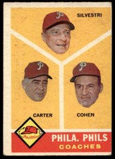1960 Topps 466 Ken Silvestri / Dick Carter / Andy Cohen Phillies  Baseball Card
