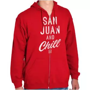 Puerto Rico Vintage Flag San Juan PR Chill Sweatshirt Zip Up Hoodie Men Women - Picture 1 of 11