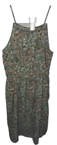 Old Navy Olive Floral Print Camisole Mini Dress Women's Size 14 XL Above Knee - Picture 1 of 11
