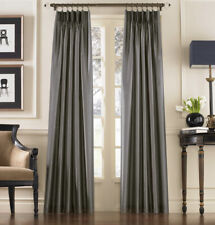 Curtainworks Marquee Faux Silk Pinch Pleat Curtain Panel 30”X 120” Pewter