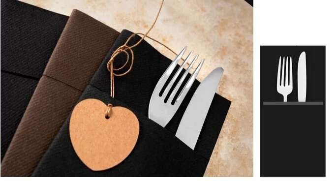 Set 50 Pezzi Tovaglioli da Tavola Carta Simil Tessuto 2 Veli Nero 40 x 40 cm - Immagine 1 di 1