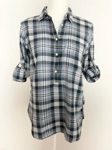 GAP Damen Shirt Top Bluse Größe S blau rosa kariert Knöpfe lange Rollriegelärmel - Bild 1 von 11