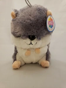 "Nuevo con Etiquetas Nanco Peluche Gris Hámster Suave Redondo Grasa Relleno Animal Juguete 7" - Imagen 1 de 4