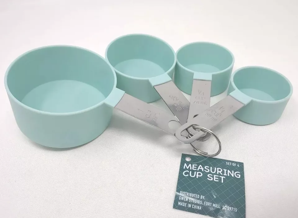 4Pcs Stainless Steel+PP Measuring Cups  Kitchen Baking Cooking Tools Set - Image 1 of 3