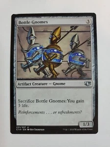 MTG Magic The Gathering Card Bottle GnomesArtifact Creature Gnome Commander 2014 - Picture 1 of 2