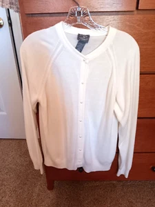 Vintage Designers Originals Long Sleeve Cardigan Ivory Size Large - Picture 1 of 6