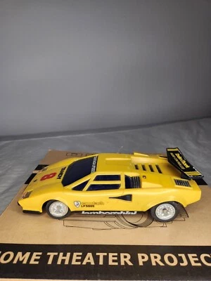 Vintage Lamborghini Countach LP500S Yellow RC Radio Shack Remote Control Car - Image 1 of 4