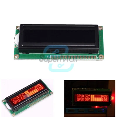 1602A 5V 16x2 DOT Matrix LCD Display Module Red Figure Black Background - Bild 1 von 4